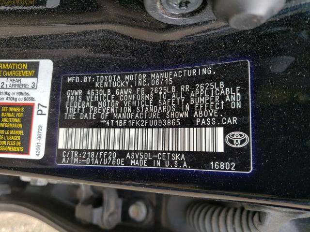 2015 TOYOTA CAMRY LE 4T1BF1FK2FU093865