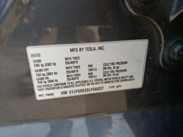 2020 TESLA MODEL Y 5YJYGDEE8LF048037