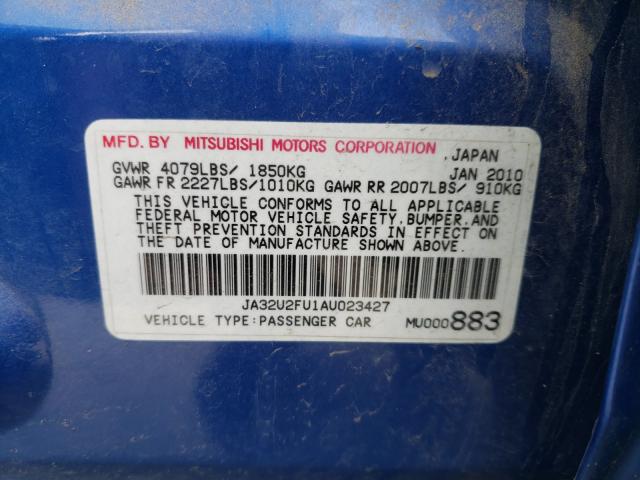 2010 MITSUBISHI LANCER ES/ JA32U2FU1AU023427
