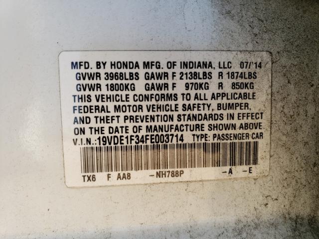 2015 ACURA ILX 20 19VDE1F34FE003714