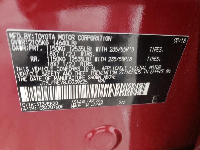 2018 TOYOTA RAV4 SE JTMJFREV8JD239625