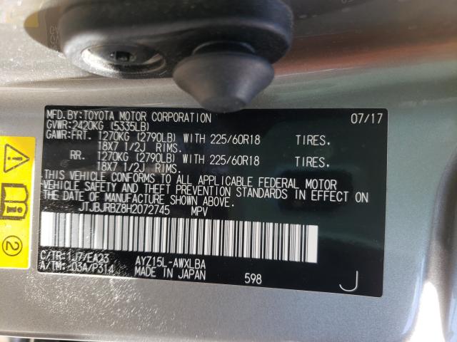 2017 LEXUS NX 300H JTJBJRBZ8H2072745