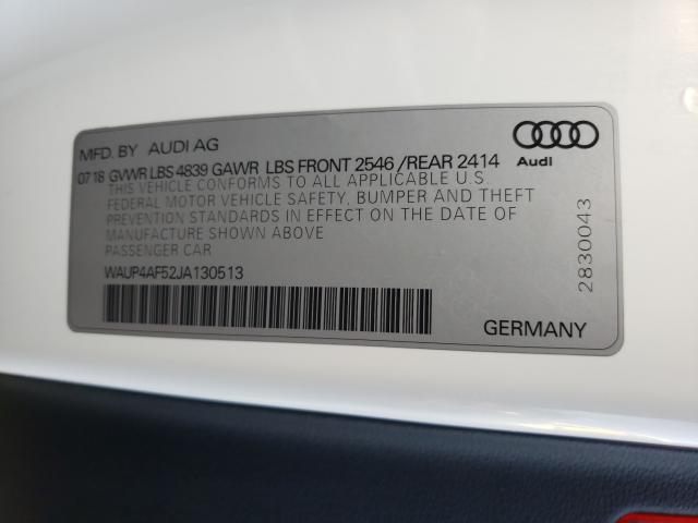 2018 AUDI S5 PREMIUM WAUP4AF52JA130513