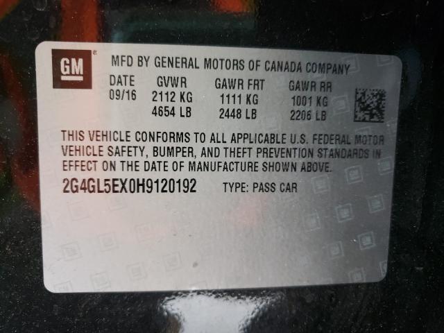2017 BUICK REGAL SPOR 2G4GL5EX0H9120192
