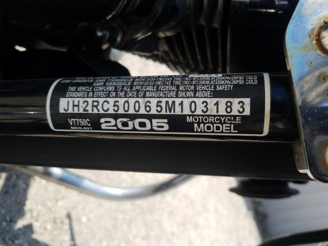 2005 HONDA VT750 C JH2RC50065M103183
