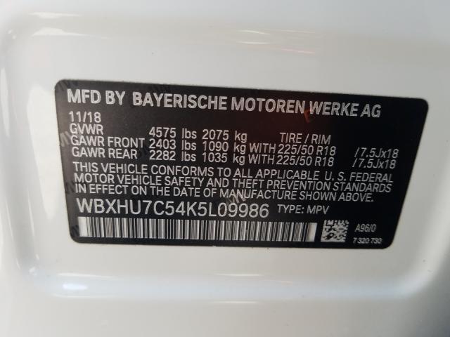 2019 BMW X1 SDRIVE2 WBXHU7C54K5L09986