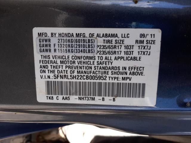 2012 HONDA ODYSSEY LX 5FNRL5H22CB005952