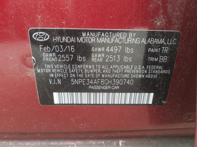2016 HYUNDAI SONATA SPO 5NPE34AF8GH390740