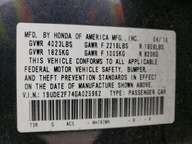 2016 ACURA ILX PREMIU 19UDE2F74GA025962