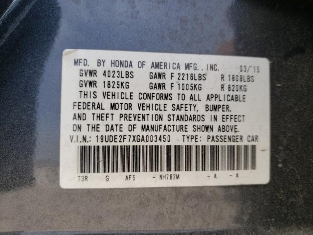 2016 ACURA ILX PREMIU 19UDE2F7XGA003450