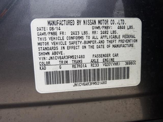 2015 INFINITI Q40 JN1CV6AR3FM521460