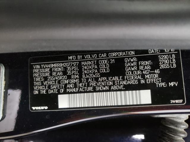 2017 VOLVO XC60 T6 DY YV449MRR8H2077177
