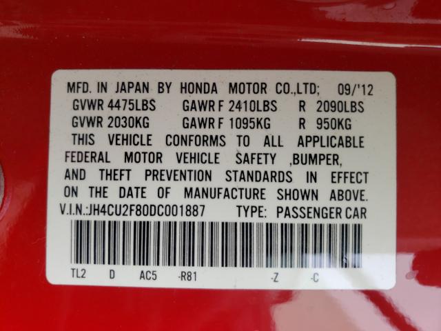 2013 ACURA TSX SE JH4CU2F80DC001887