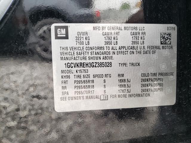 2016 CHEVROLET SILVERADO 1GCVKREH3GZ385028