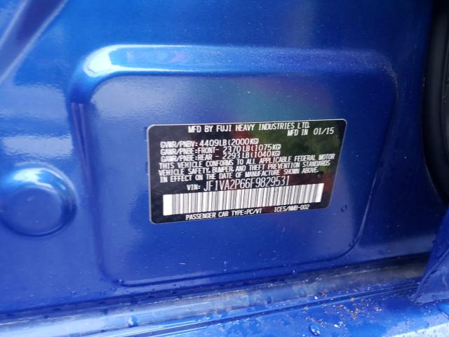 2015 SUBARU WRX STI JF1VA2P66F9829531