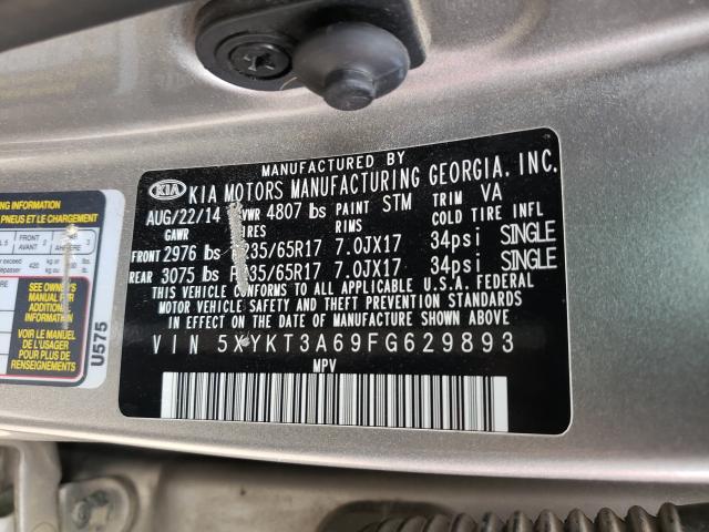 2015 KIA SORENTO 5XYKT3A69FG629893