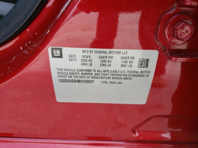 2011 CADILLAC STS LUXURY 1G6DX6ED4B0150937