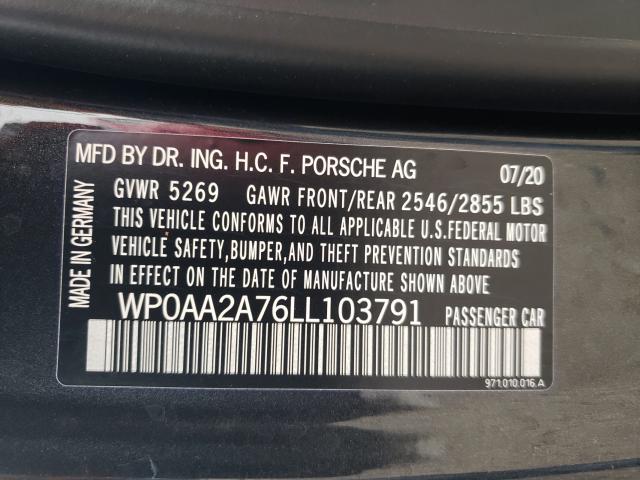 2020 PORSCHE PANAMERA B WP0AA2A76LL103791