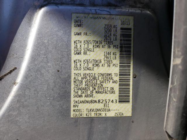 2013 NISSAN XTERRA X 5N1AN0NU8DN825743