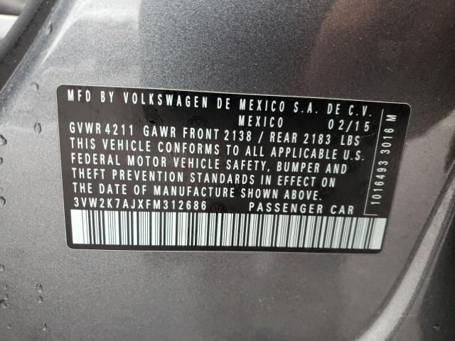 2015 VOLKSWAGEN JETTA BASE 3VW2K7AJXFM312686
