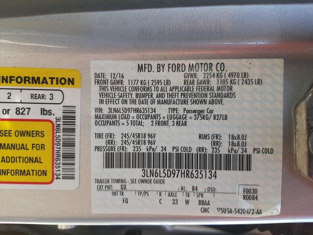 2017 LINCOLN MKZ SELECT 3LN6L5D97HR635134