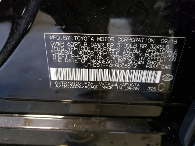 2019 LEXUS LS 500 BAS JTHC51FF4K5005612