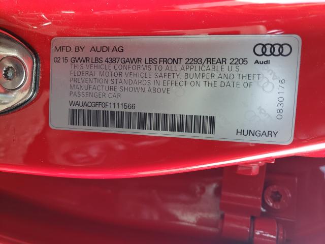 VIN WAUACGFF0F1111566 2015 AUDI A3 no.10