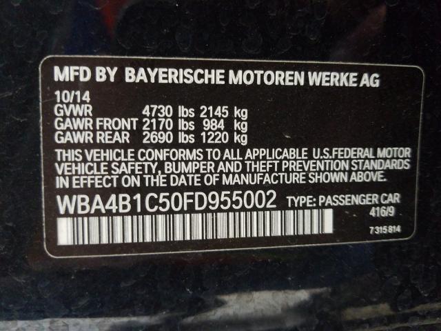 2015 BMW 435 I GRAN WBA4B1C50FD955002