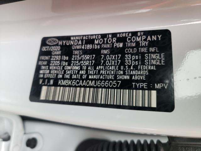 2021 HYUNDAI KONA SEL P KM8K6CAA0MU666057