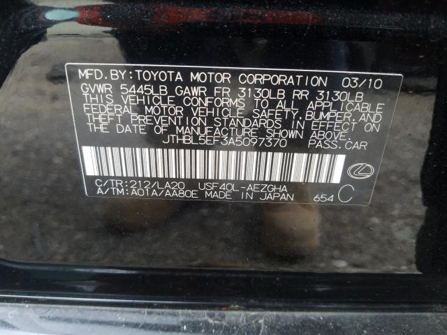 2010 LEXUS LS 460 JTHBL5EF3A5097370