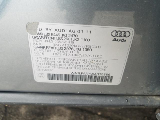 2011 AUDI Q5 WA1LFAFP5BA075886