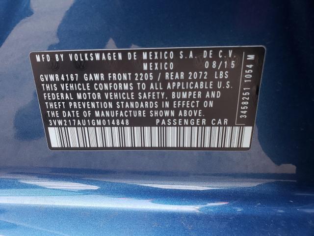 2016 VOLKSWAGEN GOLF S/SE 3VW217AU1GM014848
