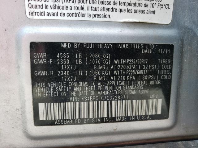 2012 SUBARU OUTBACK 4S4BRCLC7C3228971