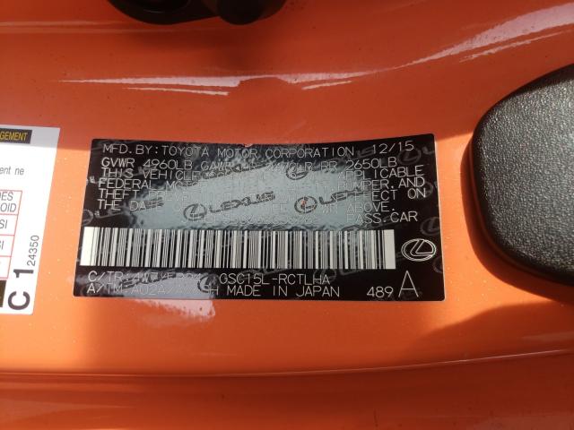 2016 LEXUS RC 350 JTHSE5BC6G5006265