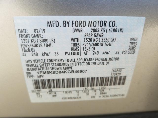 2019 FORD EXPLORER X 1FM5K8D84KGB46907