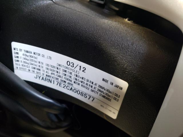 2012 YAMAHA FZ1 S JYARN17E2CA008577