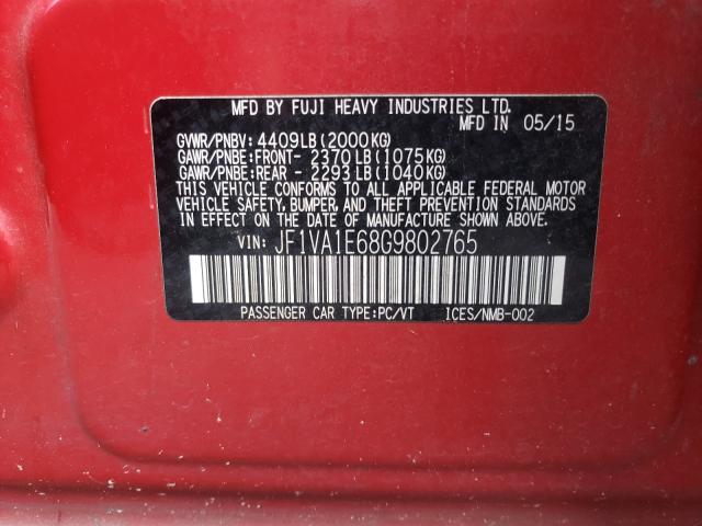 2016 SUBARU WRX PREMIU JF1VA1E68G9802765
