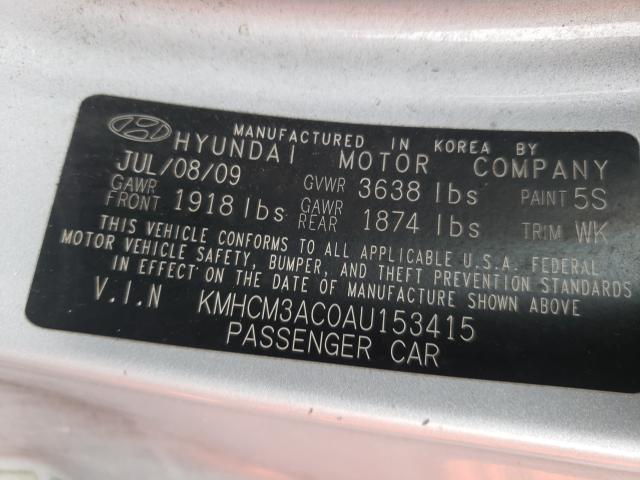 2010 HYUNDAI ACCENT BLU KMHCM3AC0AU153415