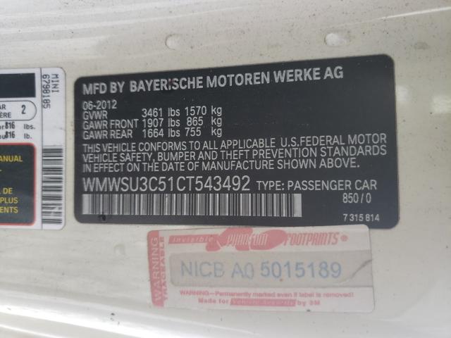 2012 MINI COOPER WMWSU3C51CT543492