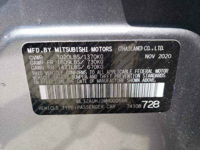 2021 MITSUBISHI MIRAGE ES ML32AUHJ1MH002666