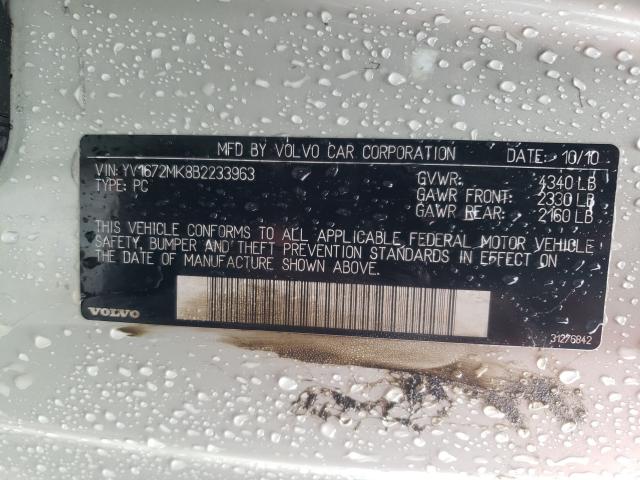 2011 VOLVO C30 T5 YV1672MK8B2233963