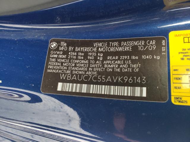 2010 BMW 135 I WBAUC7C55AVK96143