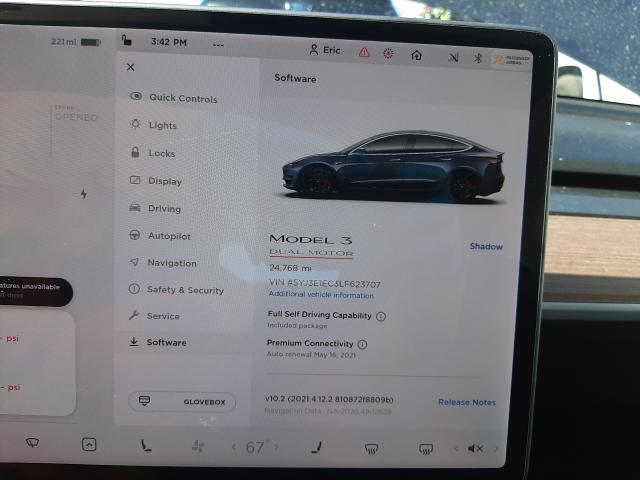 2020 TESLA MODEL 3 5YJ3E1EC3LF623707