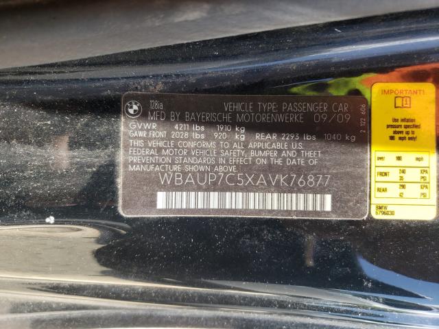 2010 BMW 128 I WBAUP7C5XAVK76877