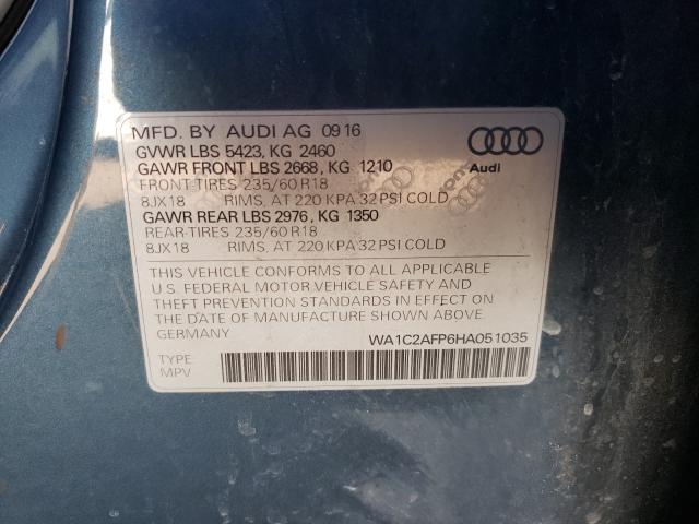 VIN WA1C2AFP6HA051035 2017 Audi Q5, Premium no.10