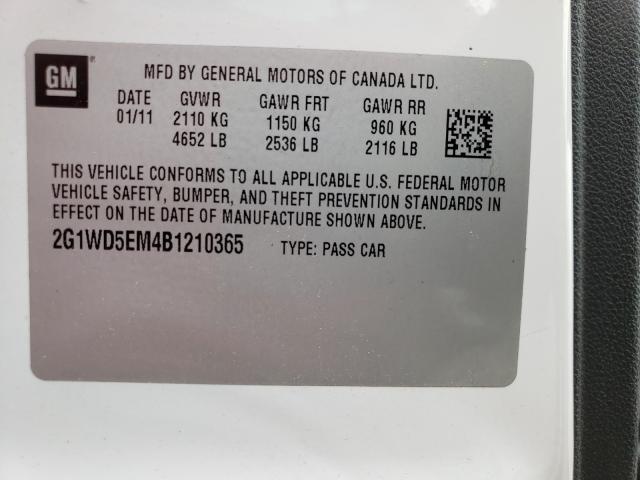 2011 CHEVROLET IMPALA POL 2G1WD5EM4B1210365
