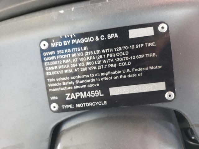 2017 VESPA GTS 300 SU ZAPM459L8H5101882