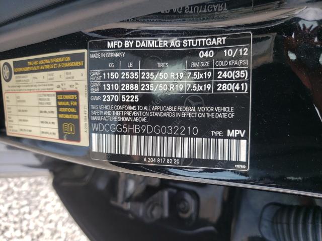 2013 MERCEDES-BENZ GLK350 WDCGG5HB9DG032210