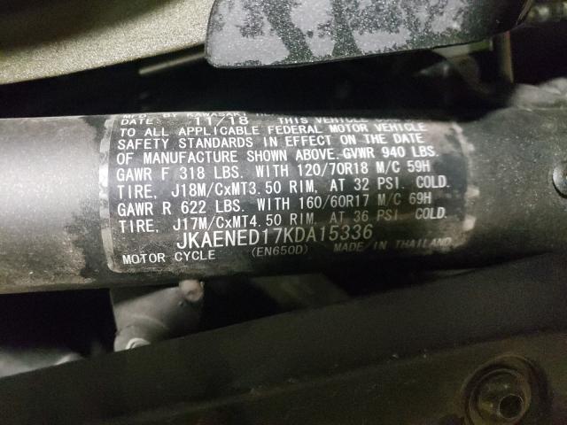 2019 KAWASAKI EN650 D JKAENED17KDA15336