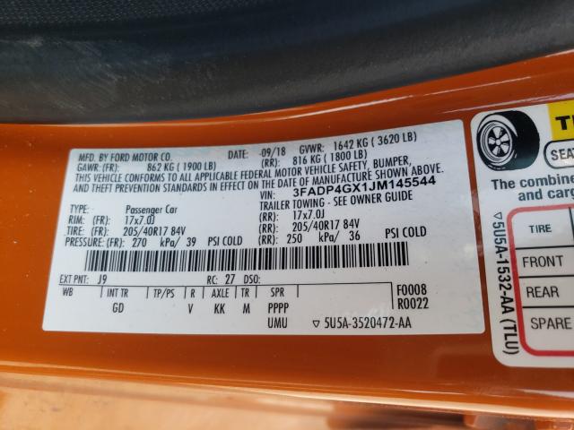 2018 FORD FIESTA ST 3FADP4GX1JM145544